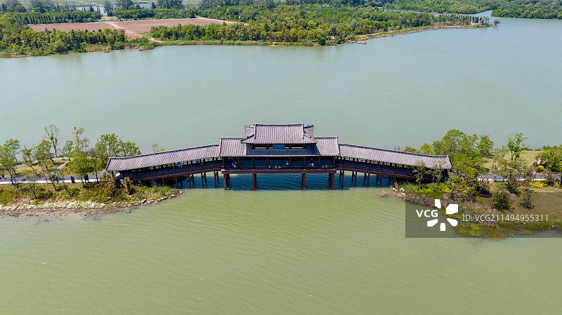 安徽阜阳颍州西湖航拍图片素材
