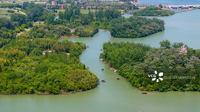 安徽阜阳颍州西湖航拍图片素材