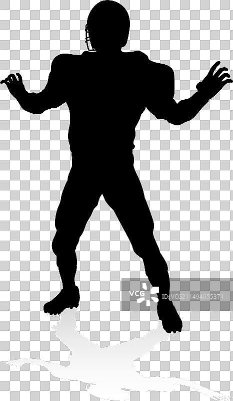 美式橄榄球运动员剪影图片素材