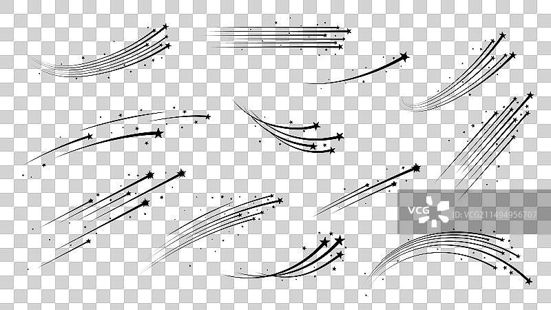 圣诞星芒与流星轨迹图片素材