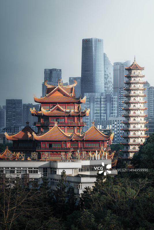 福州西禅寺与icc古今同框图片素材