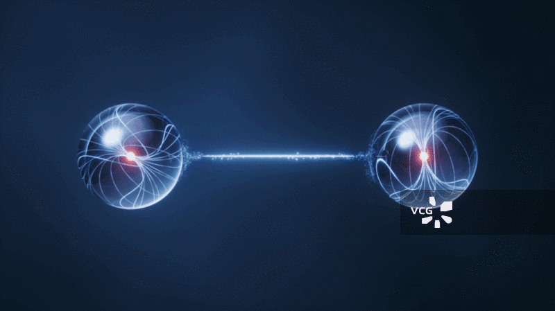 物理学量子纠缠概念三维渲染图片素材