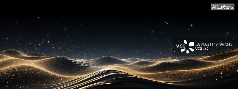 【AI数字艺术】金色山丘3D渲染插画背景图片素材