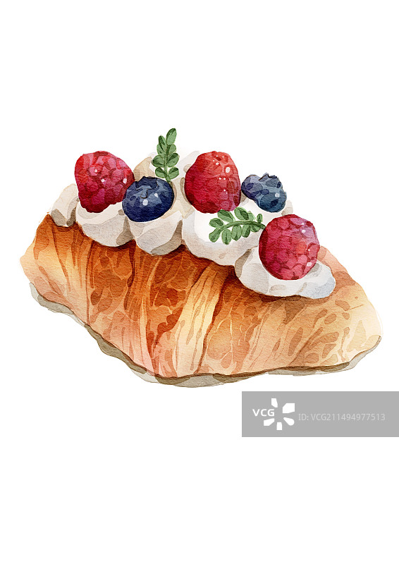水彩美食插画甜品奶油高清图片素材