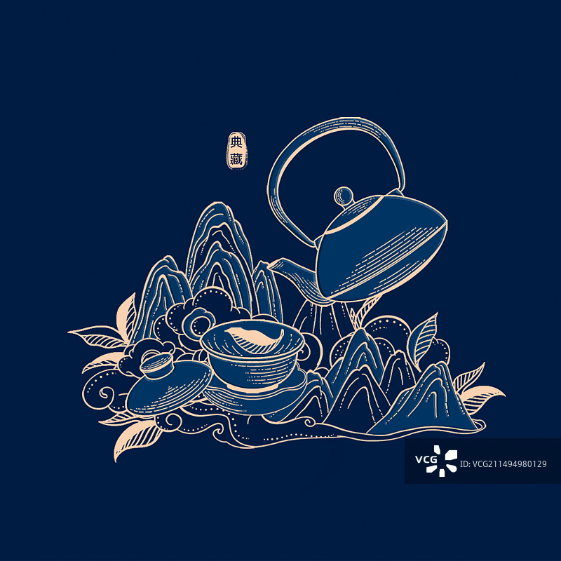 茶叶版画设计图片素材