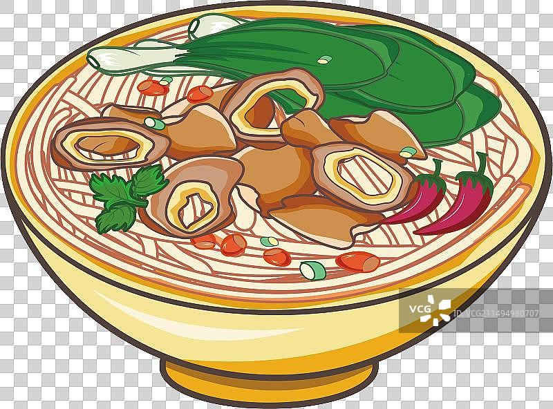 肥肠面是一种典型的四川食物-面条肥肠图片素材