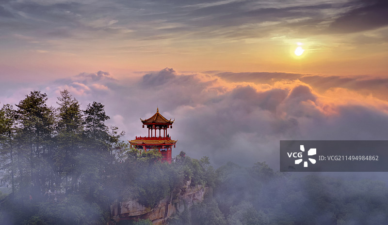 玉蟾山金鳌峰云海图片素材