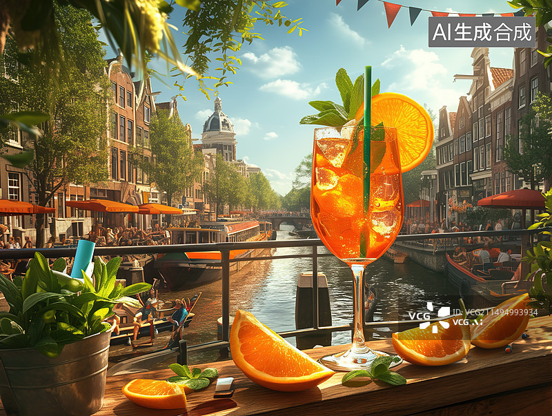 【AI数字艺术】橙汁场景图片素材