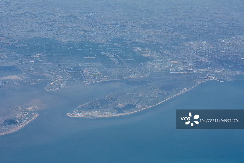 航拍唐山乐亭月坨岛菩提岛风景图片素材