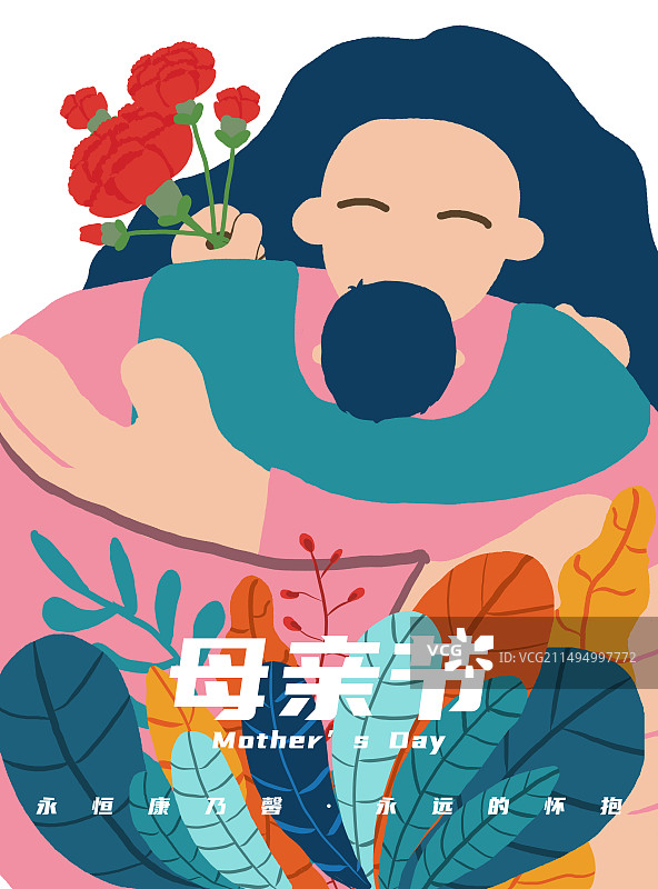 母亲节海报——永恒康乃馨图片素材