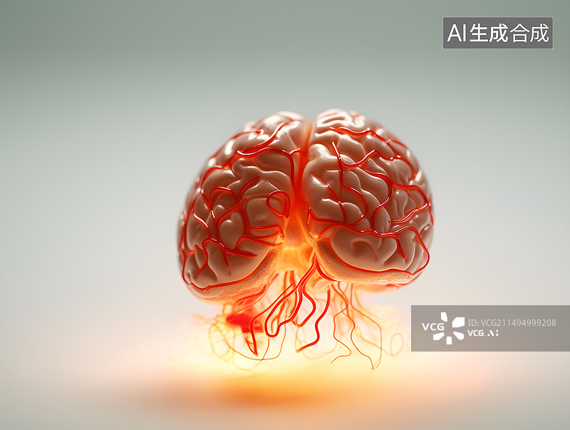 【AI数字艺术】脑血管图形图片素材