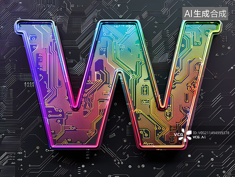 【AI数字艺术】人工智能概念电路板ai字母字体设计图标元素图片素材