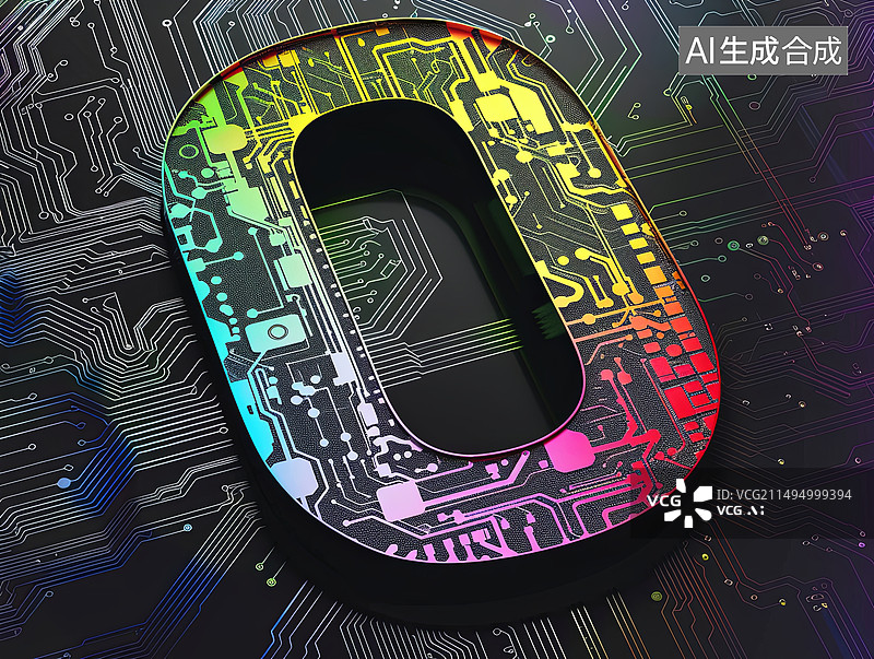 【AI数字艺术】人工智能概念电路板ai字母字体设计图标元素图片素材