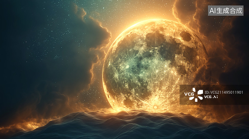 【AI数字艺术】浩瀚宇宙的星球图片素材