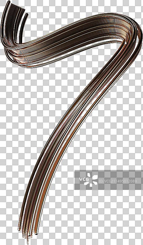 立体建模3D黑金阿拉伯数字7图片素材