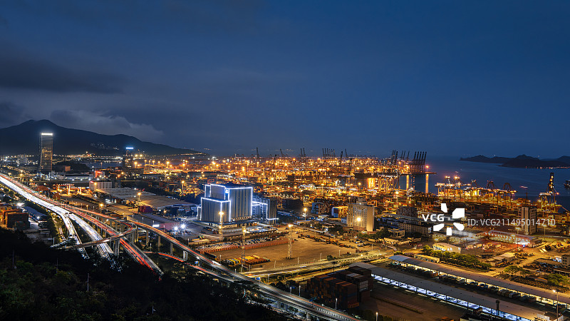 盐田港-蓝调时刻图片素材