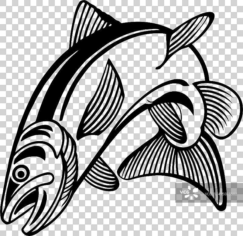 美洲银鲑鱼Logo图片素材