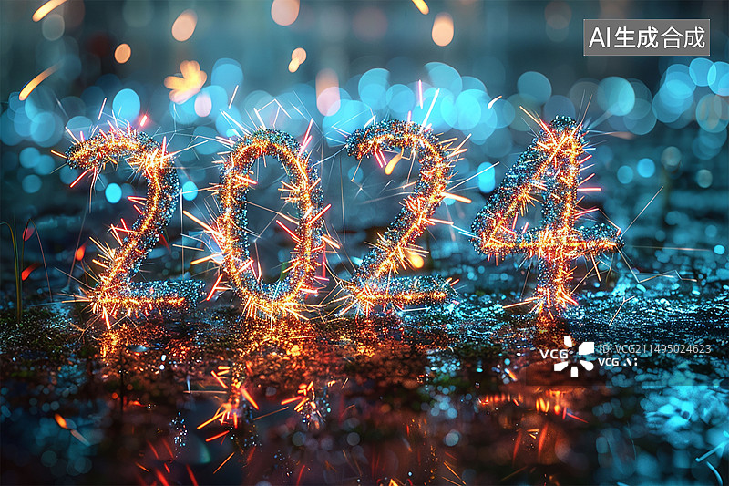 【AI数字艺术】2024新年庆典 2024 New Year Celebration图片素材