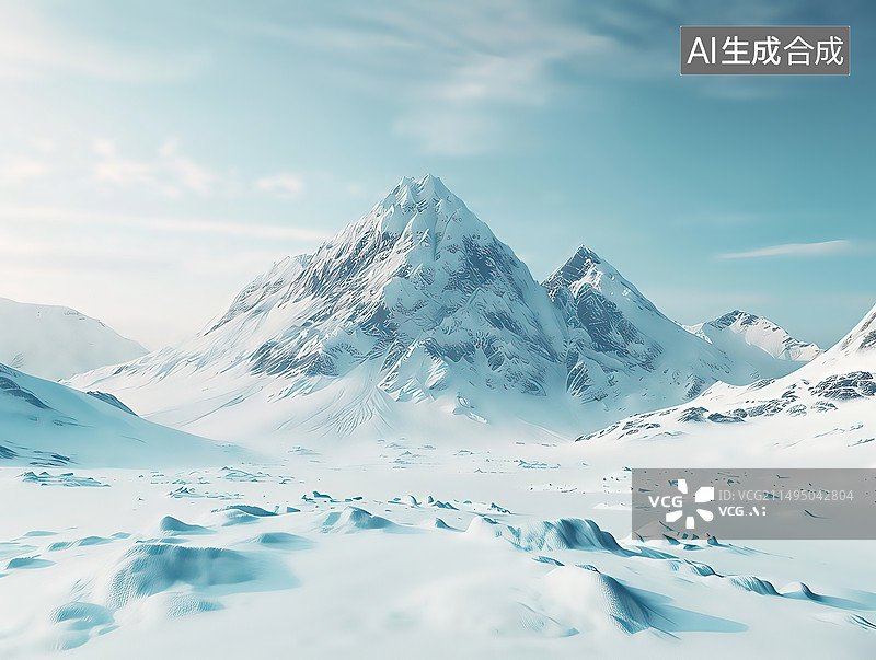 【AI数字艺术】雪山冰川自然风光图片素材