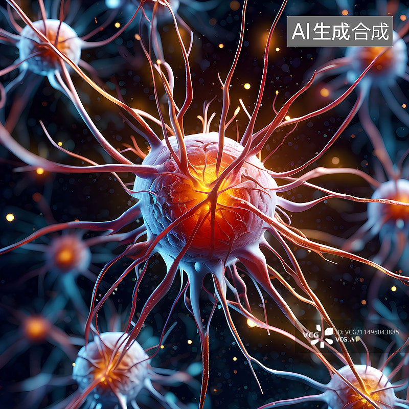 【AI数字艺术】抽象三维病毒概念图像图片素材