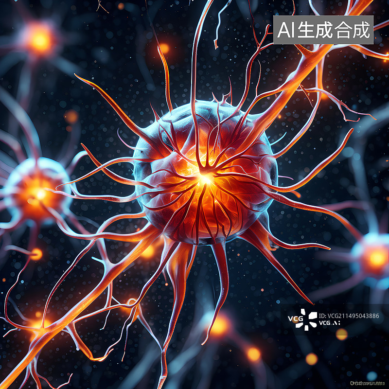 【AI数字艺术】抽象三维病毒概念图像图片素材