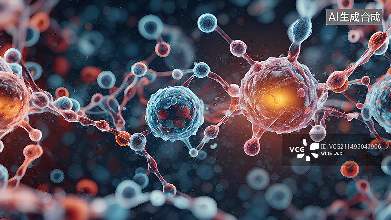 【AI数字艺术】抽象三维病毒概念图像图片素材