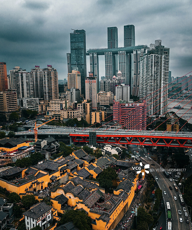 重庆湖广会馆+来福士图片素材