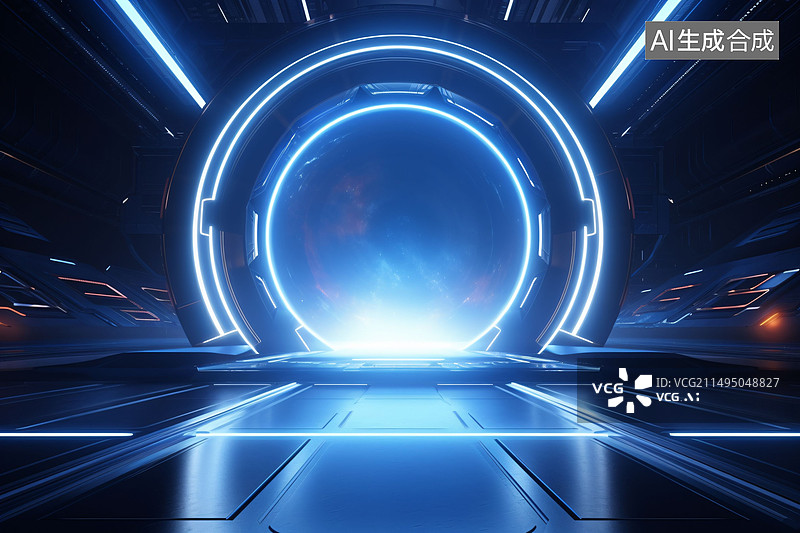 【AI数字艺术】3D霓虹光圈未来科技空间感商务背景3D霓虹光圈未来科技空间感商务背景图片素材
