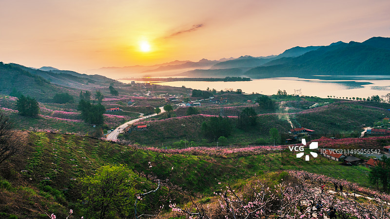 丹东河口桃花开图片素材