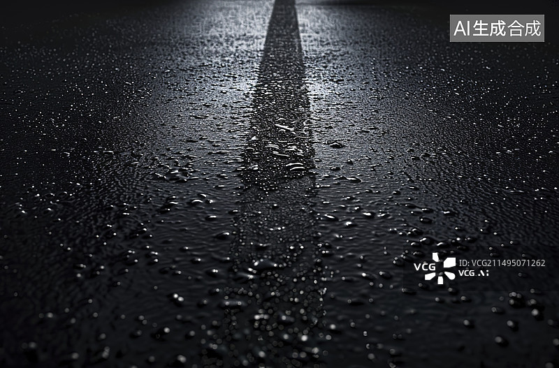 【AI数字艺术】雨季湿路面全帧拍摄图片素材