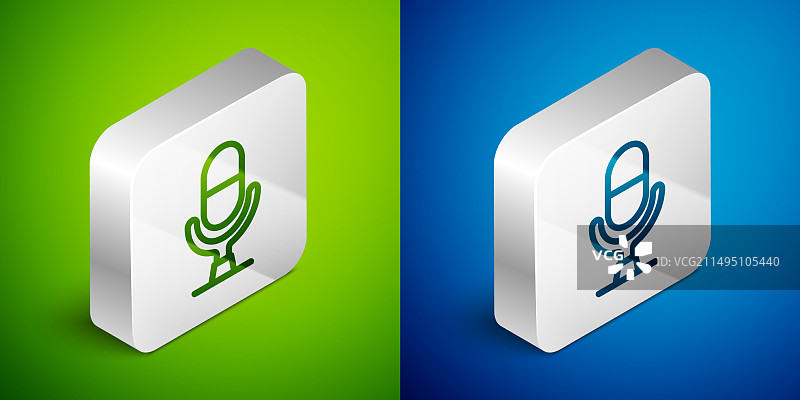2.5D线条麦克风语音设备图标图片素材