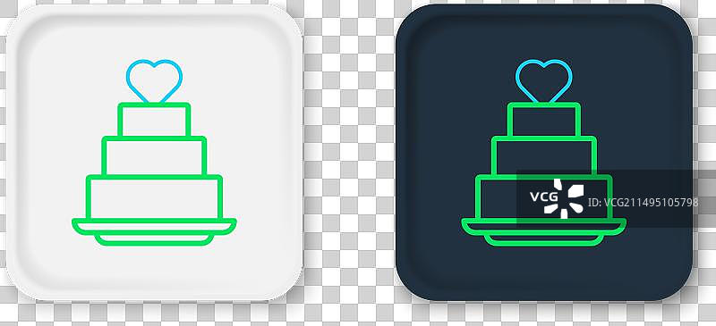 线条心形结婚蛋糕图标图片素材