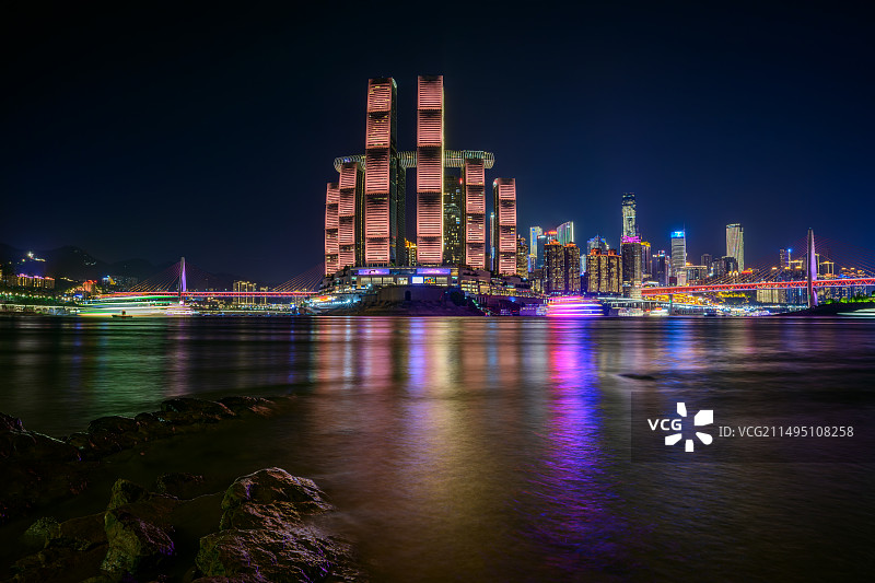 来福士夜景图片素材