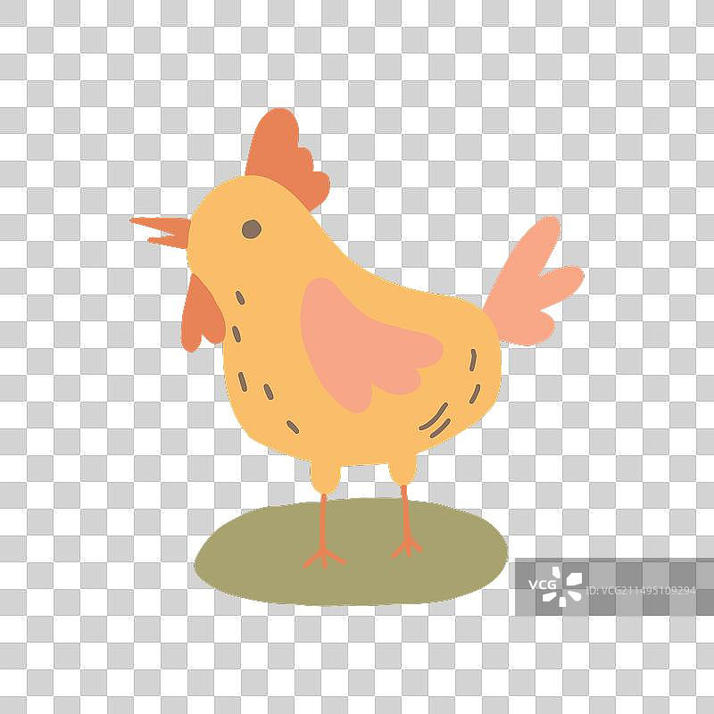 鲜艳的彩色卡通鸡叫图片素材