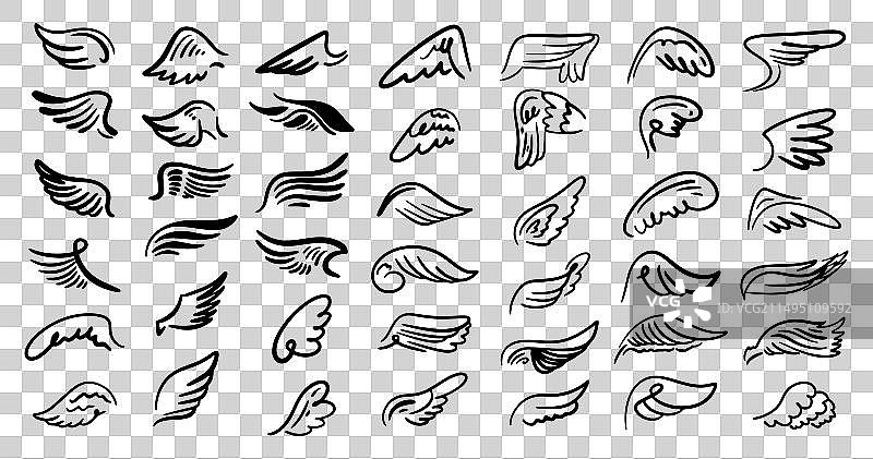 带羽毛的天使或鸟的翅膀图片素材