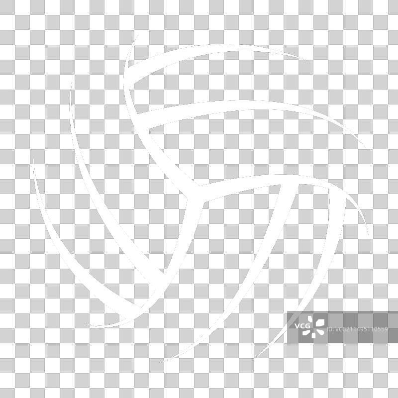 黑色背景上的风格化白色排球图片素材