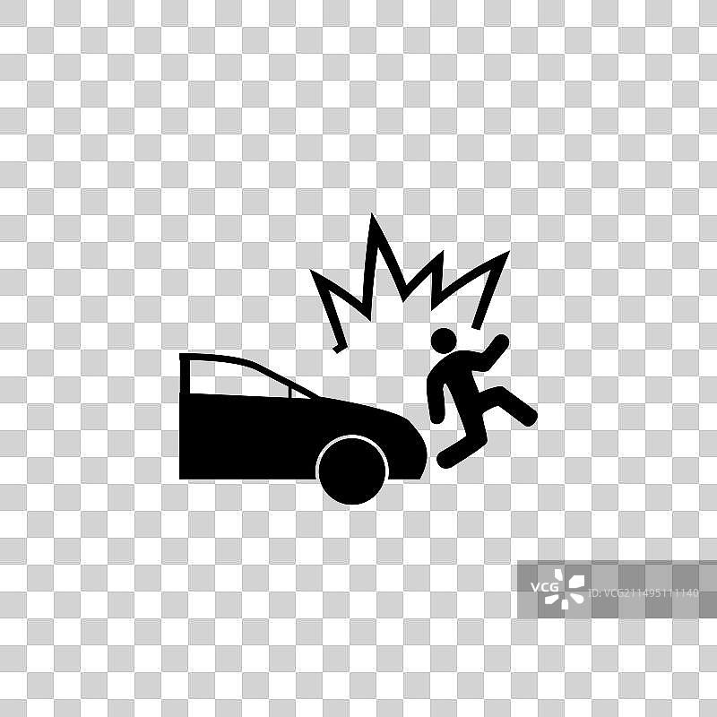 汽车撞倒行人扁平图标图片素材