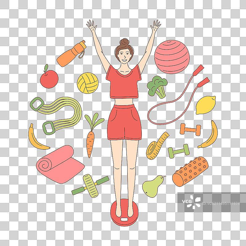 健康生活方式与减肥理念图片素材