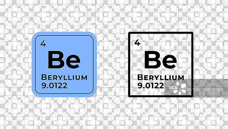 元素周期表中的铍元素图片素材