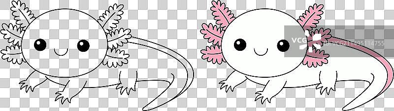 可爱卡通六角恐龙填色素材图片素材