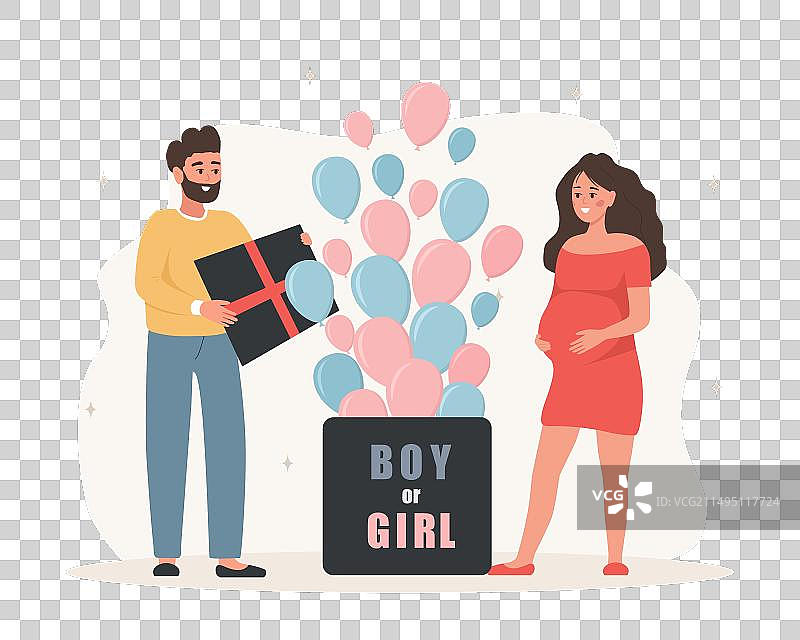 双胞胎夫妇的性别揭示派对图片素材