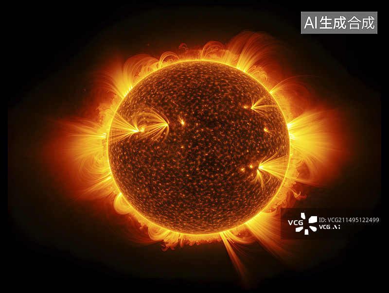 【AI数字艺术】紫外线下观察太阳表面概念图图片素材