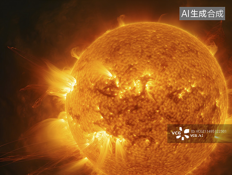【AI数字艺术】紫外线下观察太阳表面概念图图片素材