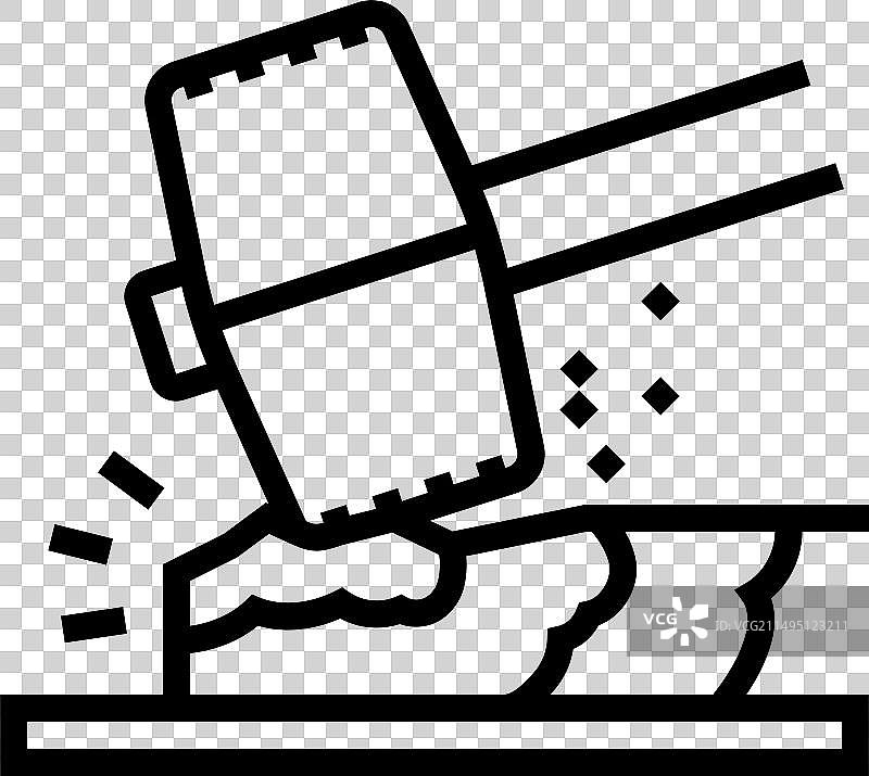 打孔的铁匠线条图标图片素材