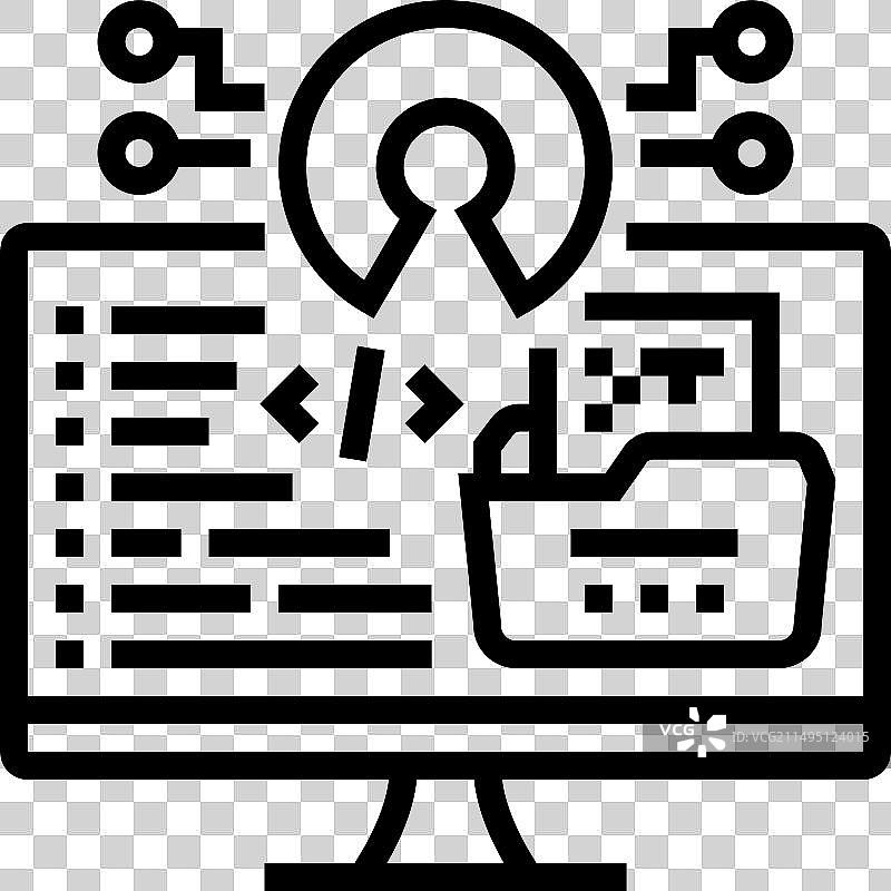 开源技术爱好者线性图标图片素材