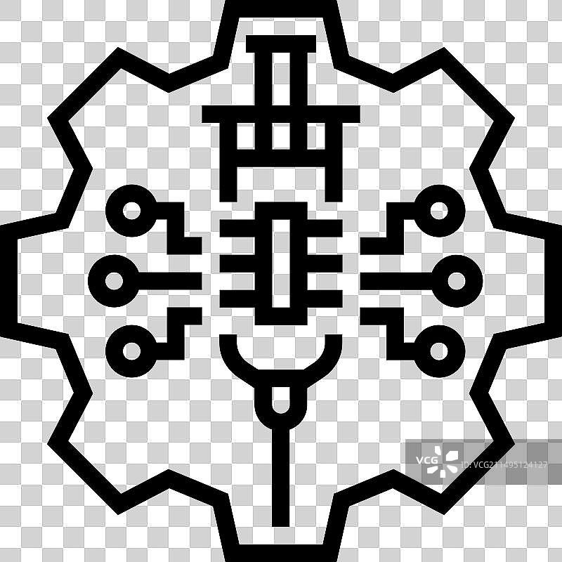 技术爱好者线性图标图片素材