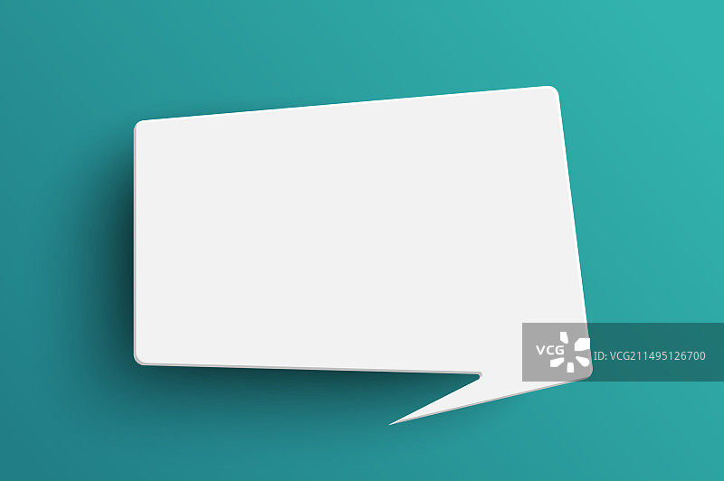 绿色背景上的白色矩形语音气泡图片素材