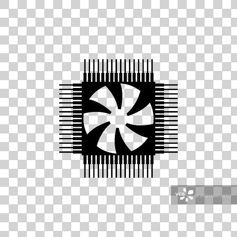 CPU散热器扁平图标图片素材