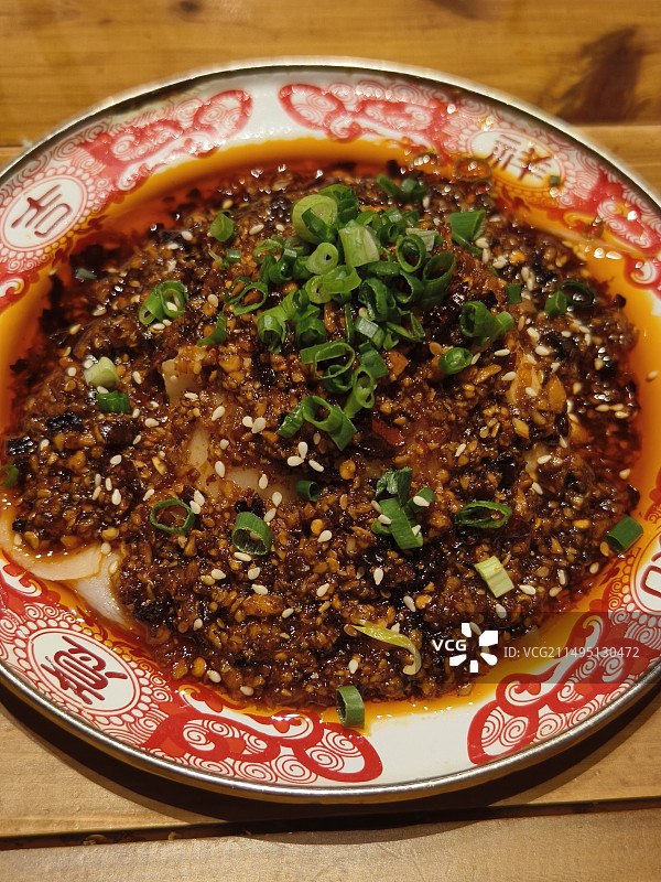 重庆蒜泥白肉特写图片素材