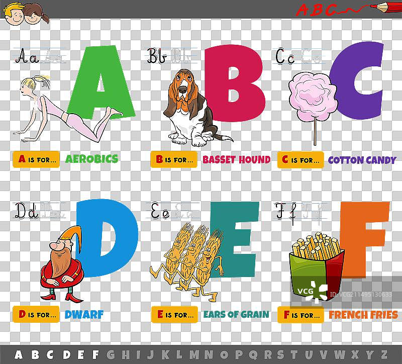 儿童教育卡通字母图片素材